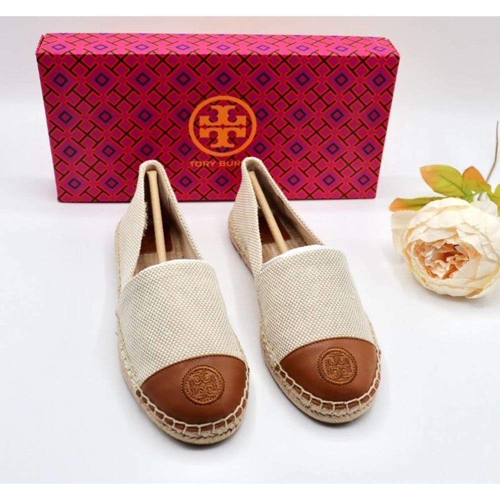 Tory Burch Color Block Flat Espadrille - Size 6 - Natural/Ambra Color